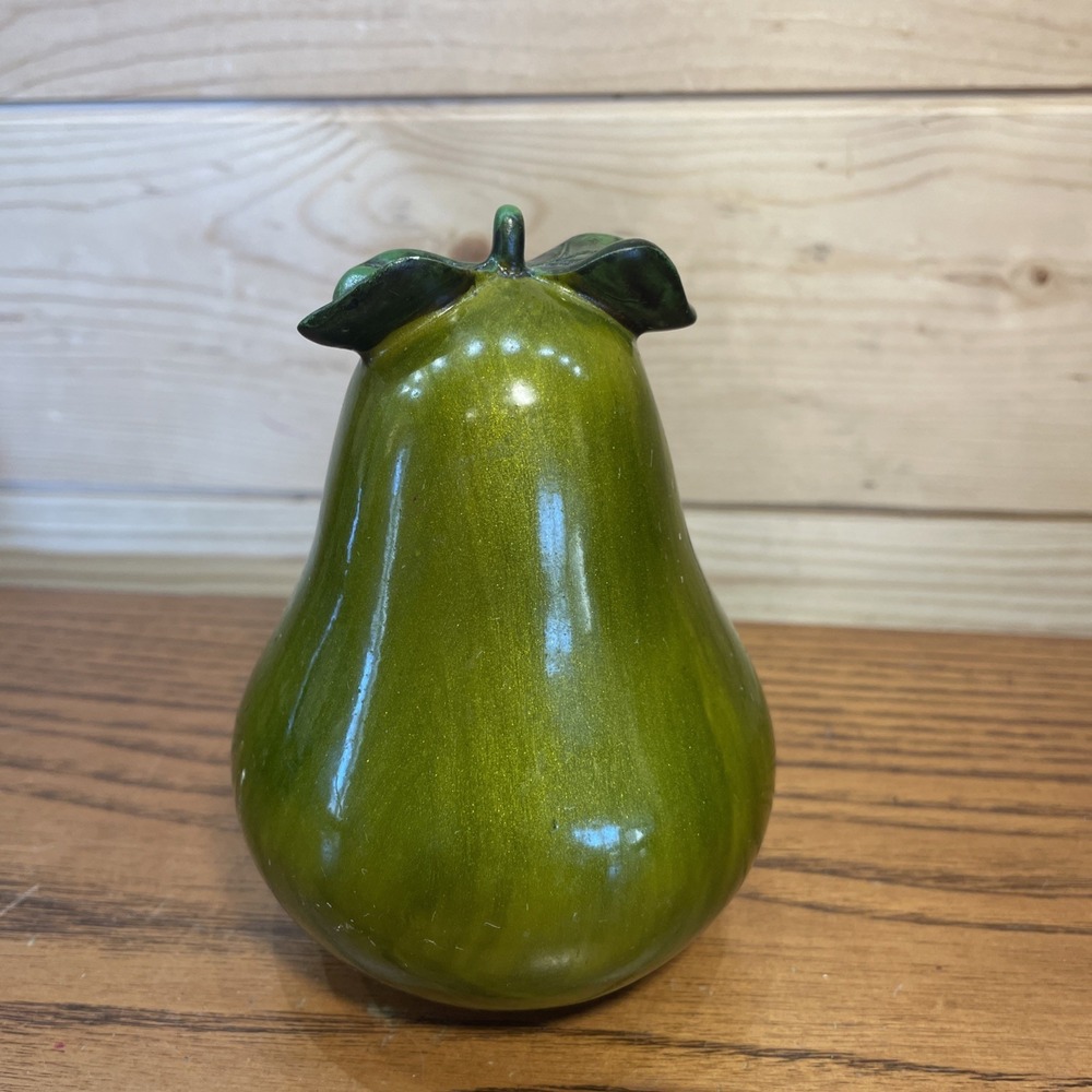 Vintage MCM  5" PEAR Paperweight Or For Fruit Basket ~ Glass ~ VGC ~